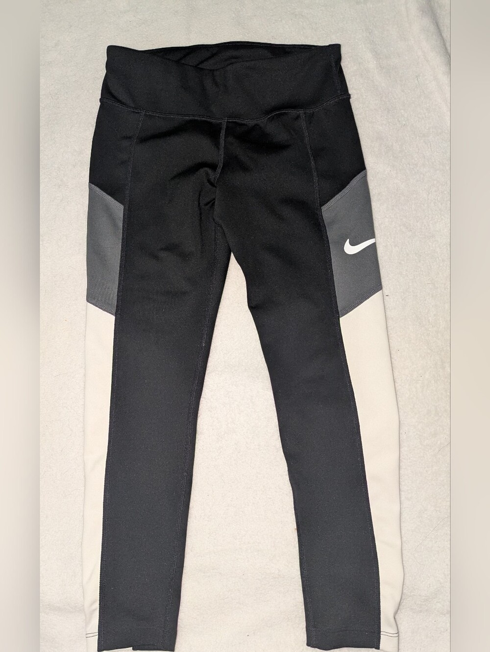 Nike Girl's Dri-Fit Trophy Leggings Black White Sz. S